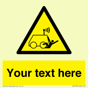 Custom warning run over by operator controlled machine